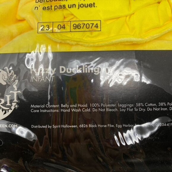 Spirit Halloween Baby Fuzzy Duckling Belly Costume Size 6-12 Months - Picture 6 of 8